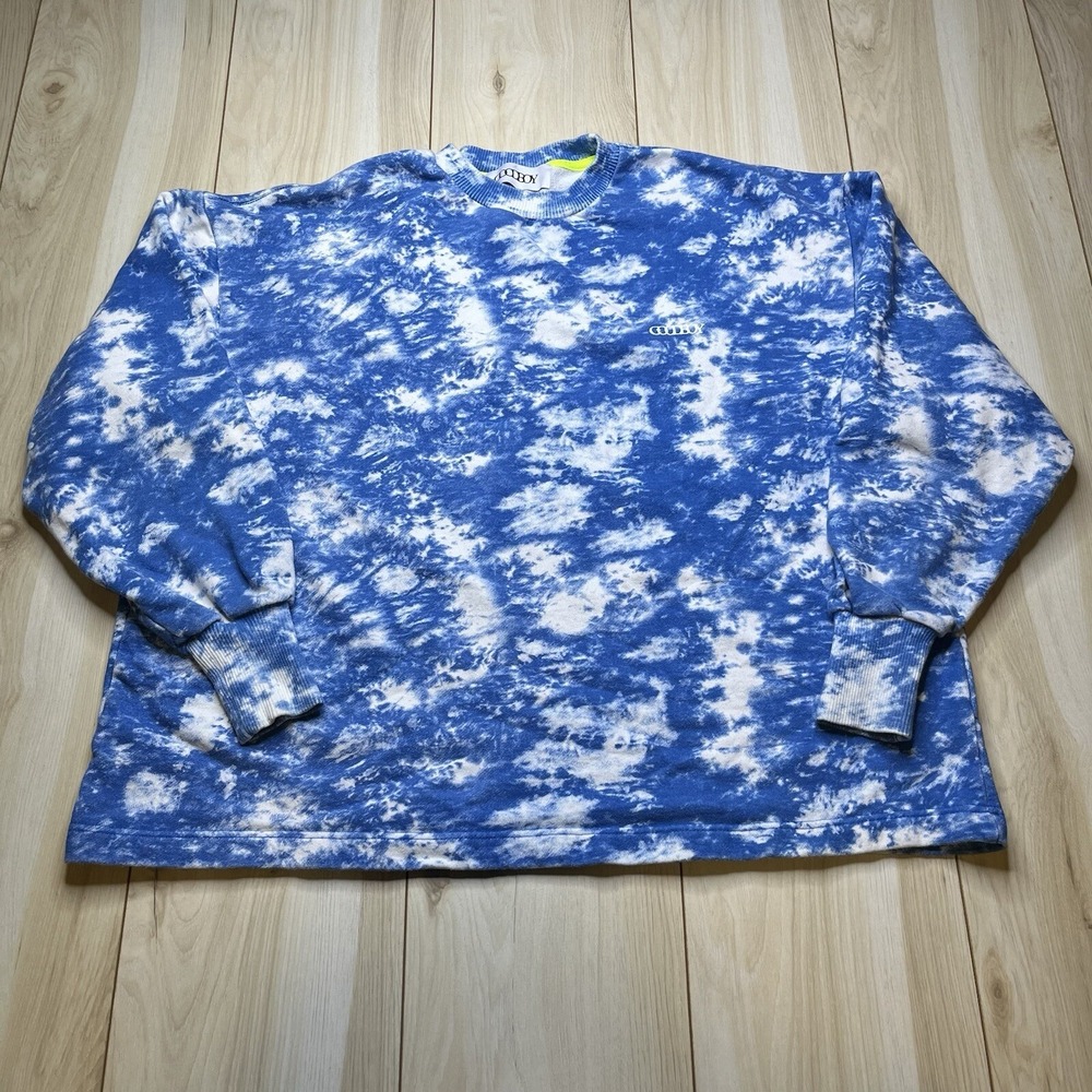 GOODBOY Cloudy Sky Crewneck Sweater Pullover Blue/White Womens Size 2XL